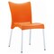 Luxury Commercial Living 33.25" Orange and White Stackable Outdoor Patio Dining Chair